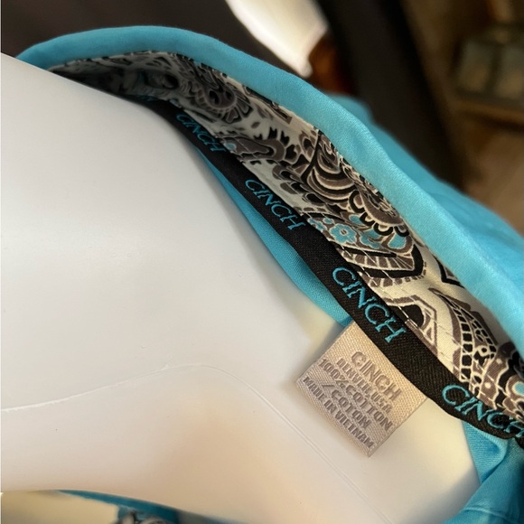Cinch Men's Turquoise Button-Down Shirt - Picture 7 of 7